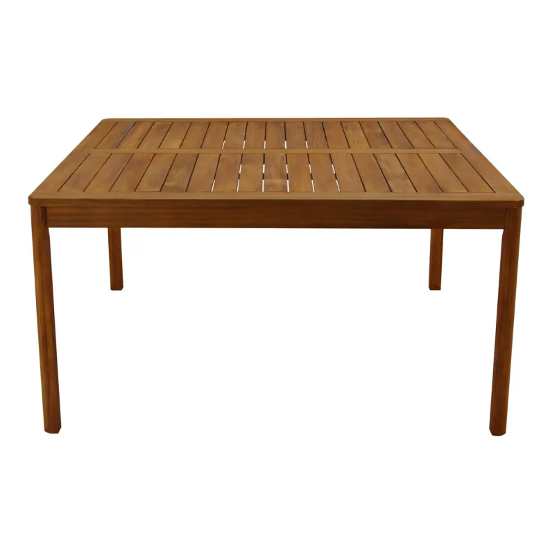 Table de jardin carrée en bois massif l147 cm akis