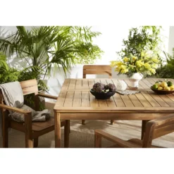 Table de jardin carrée en bois massif l147 cm akis
