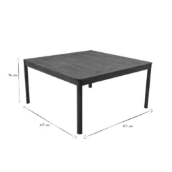 Table de jardin carrée en bois massif l147 cm akis