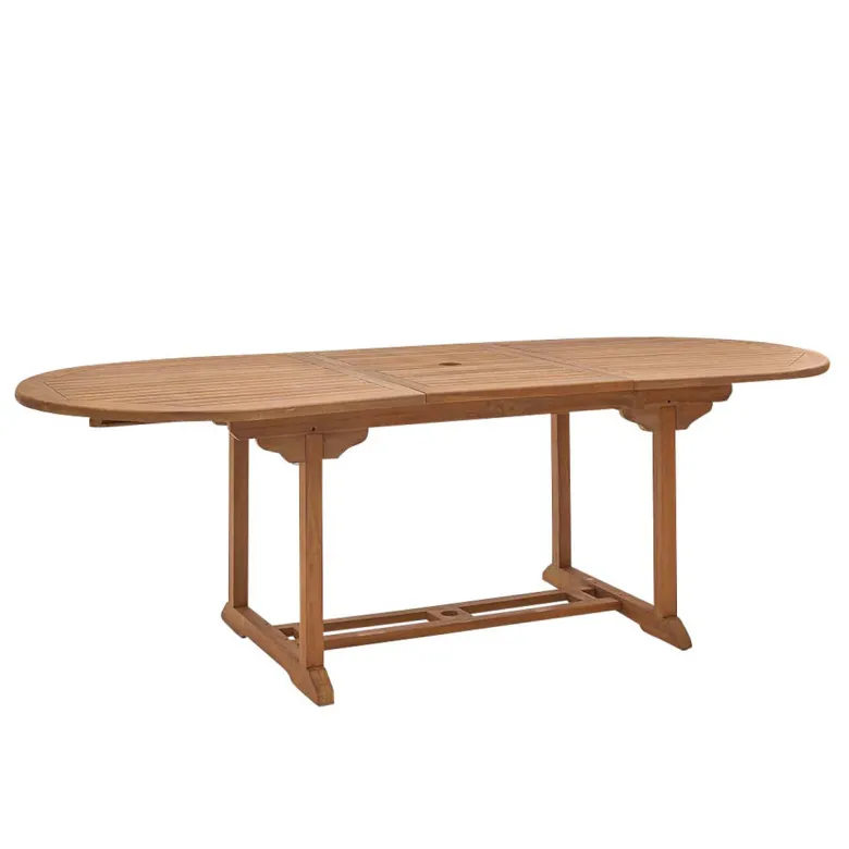 Table de jardin ovale teck huilé 8/10pe
