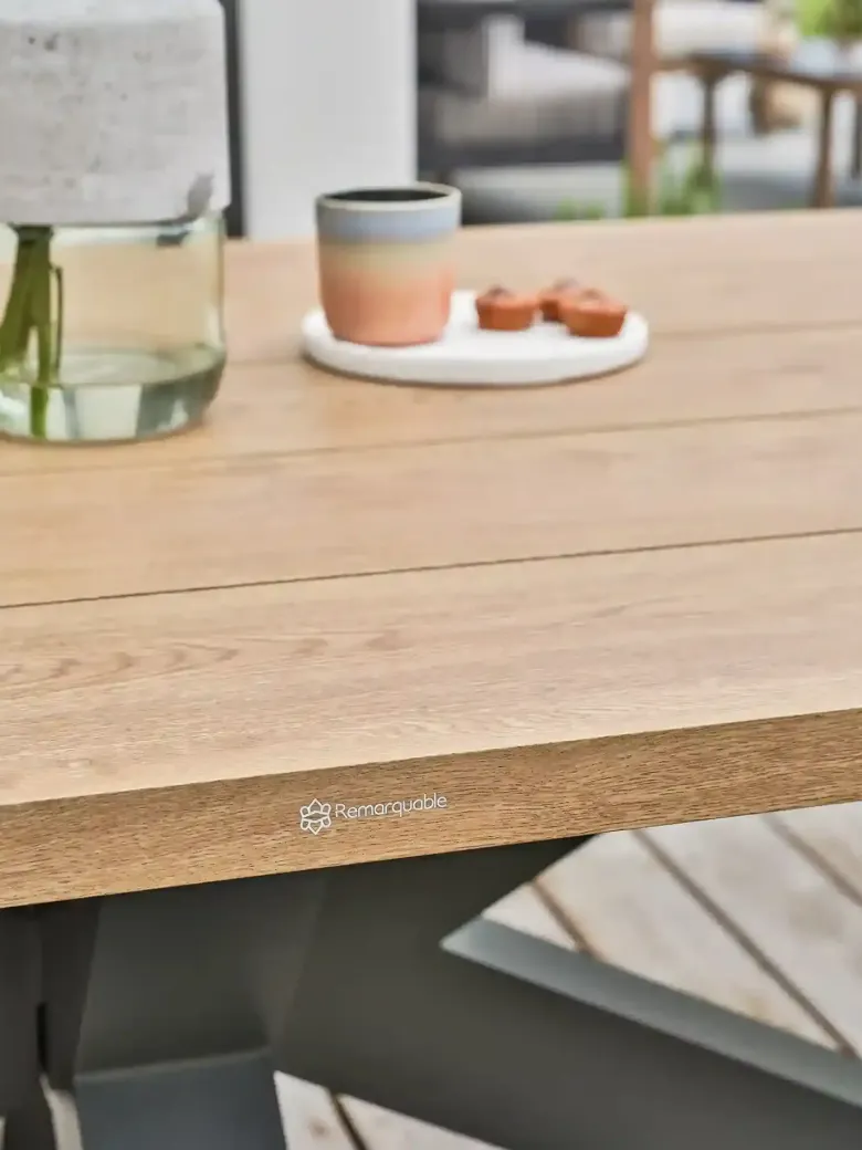 Table de jardin 8 places - gris anthracite