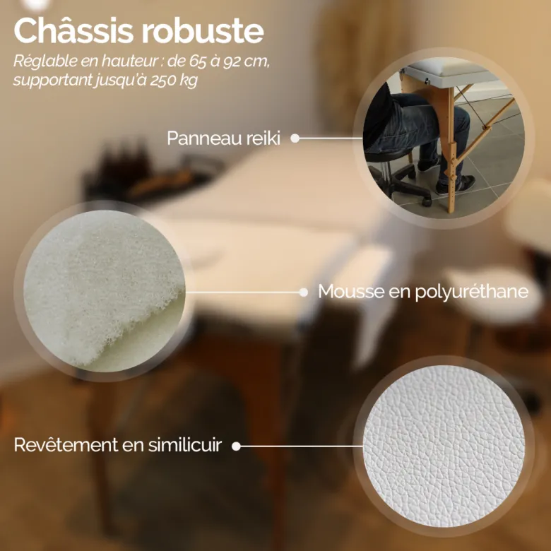 Table de massage épaisse - 2 zones