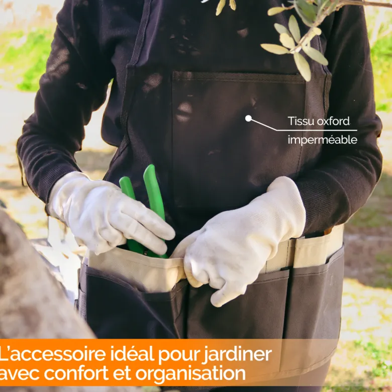 Tablier de travail, jardinage - noir