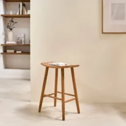 Tabouret en teck massif 65 cm