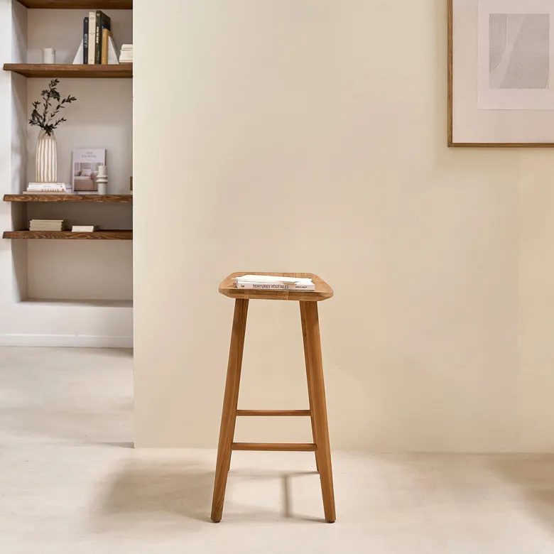 Tabouret en teck massif 65 cm