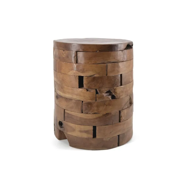 Tabouret rond bois marron - décoration