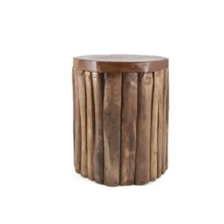 Tabouret rond bois marron - décoration