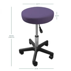 Tabouret rond à roulettes - violet