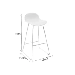 Tabourets de bar blancs h65 cm (lot de 2) ella