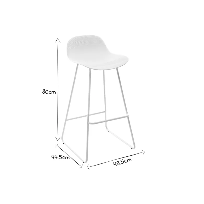 Tabourets de bar blancs h65 cm (lot de 2) ella