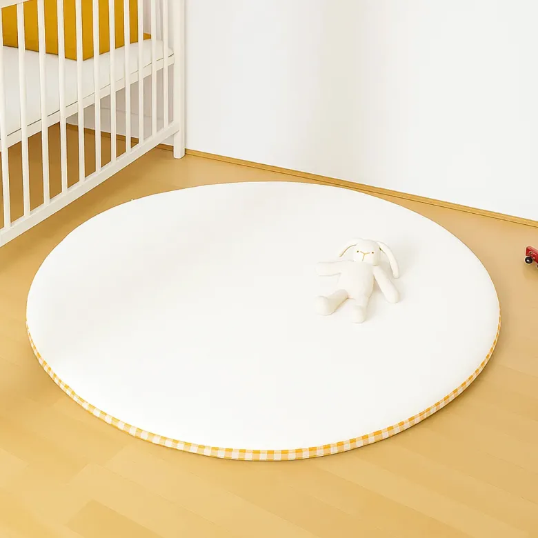 Tapis d'eveil havane en coton bio blanc