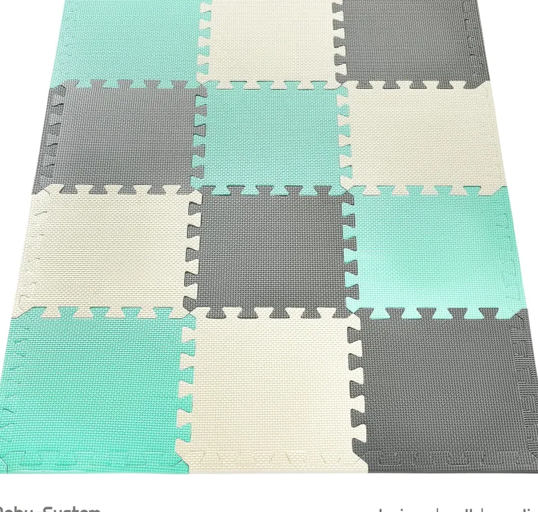 Tapis d'eveil tapis de puzzle bébé vert