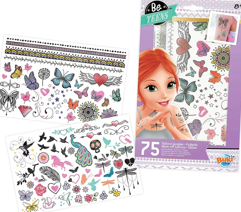75 tattoos lavables paillettes