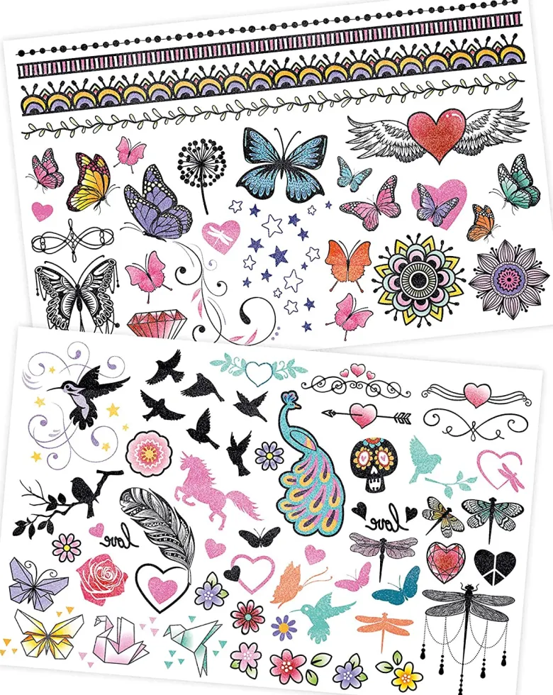 75 tattoos lavables paillettes