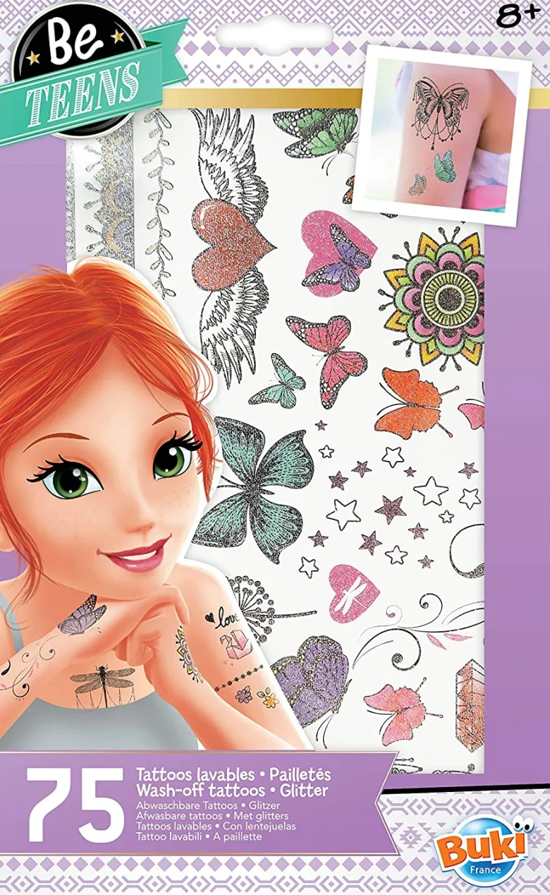 75 tattoos lavables paillettes