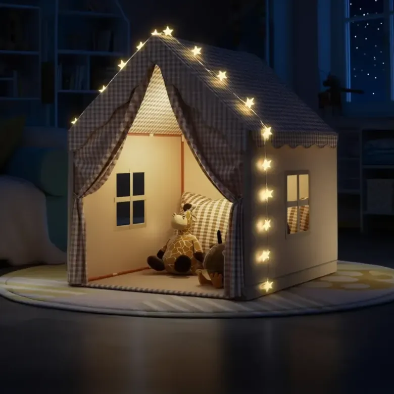 Tente de jeu pour enfant en polyester beige