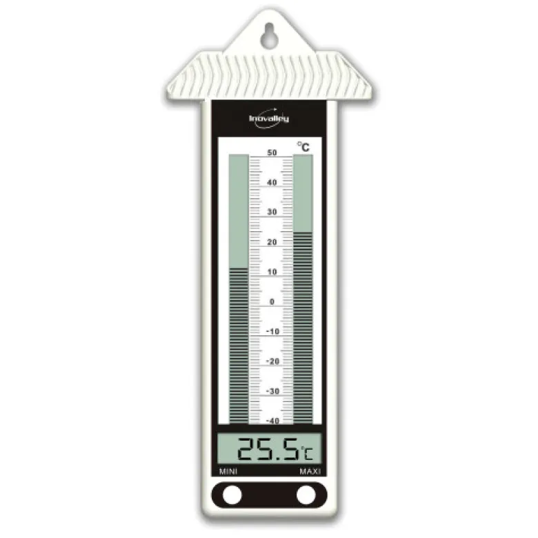 Thermomètre électronique mini-maxi blanc
