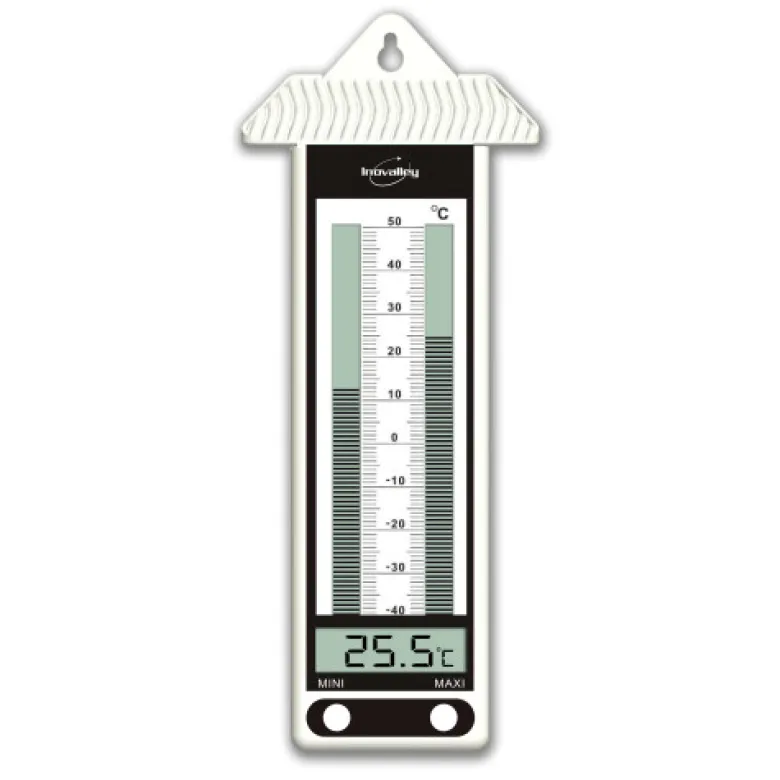 Thermomètre électronique mini-maxi blanc