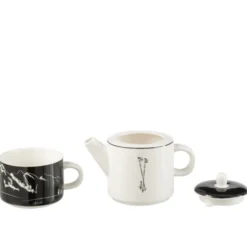 Théière céramique noir h.18.5cm