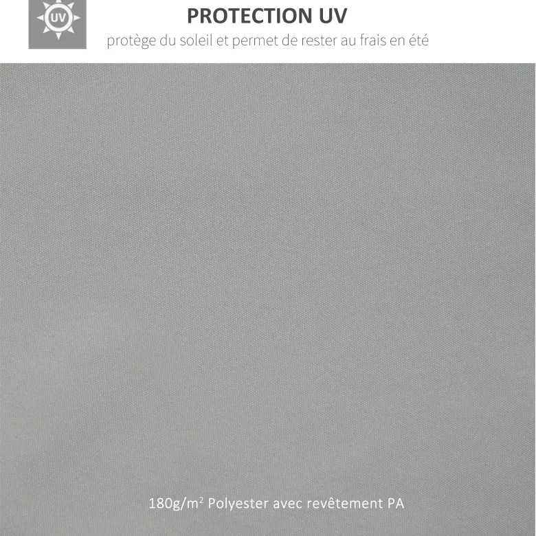 Toile de rechange pour tonnelle 3 x 4 m polyester gris clair