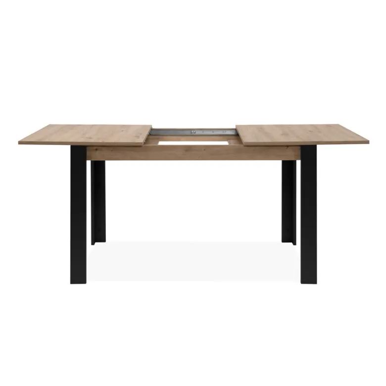 Tolosa table extensible 4 à 6 personnes bois et noir 150x80x75
