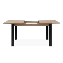 Tolosa table extensible 4 à 6 personnes bois et noir 150x80x75