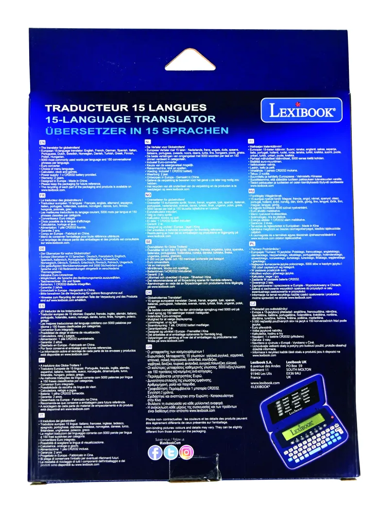 Traducteur électronique 15 langues