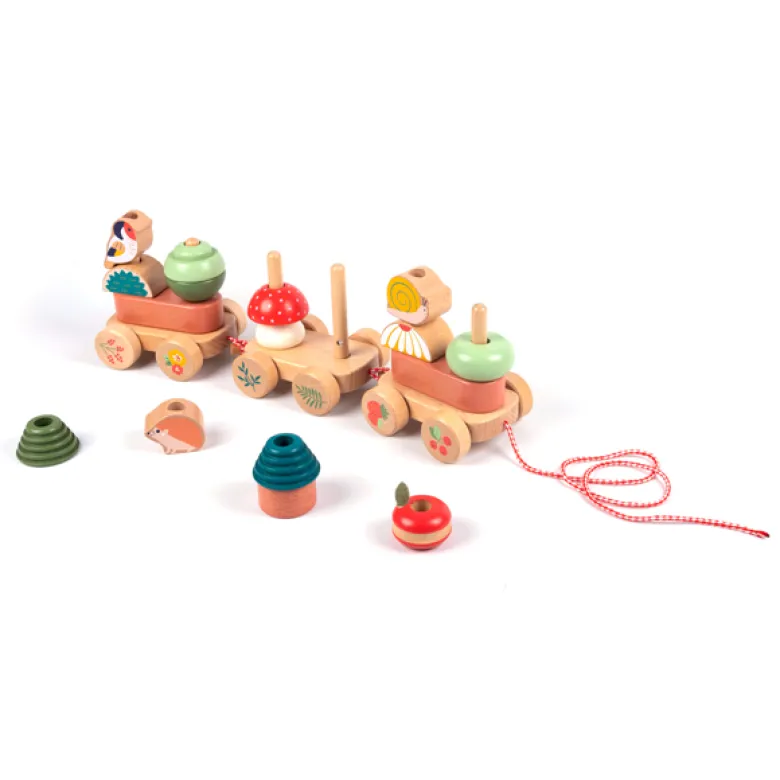 Train des animaux en bois