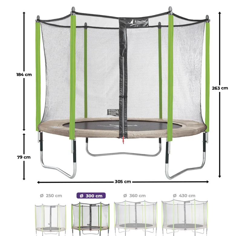 Trampoline jumpi taupe et vert 300