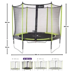 Trampoline jumpi vert et noir 300