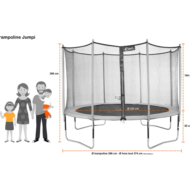 Trampoline jumpi vert-noir 360