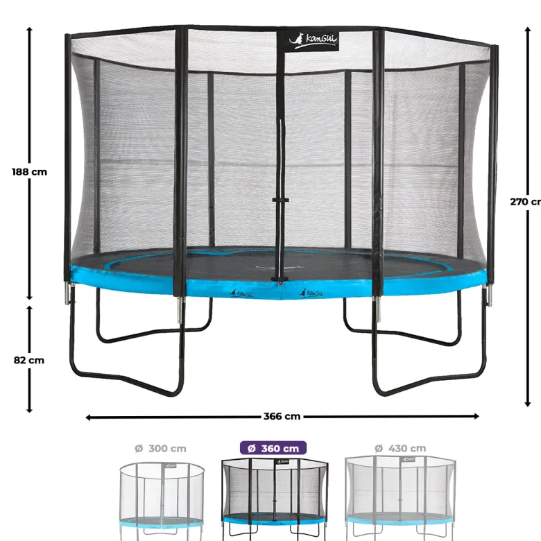 Trampoline punchi bleu 360