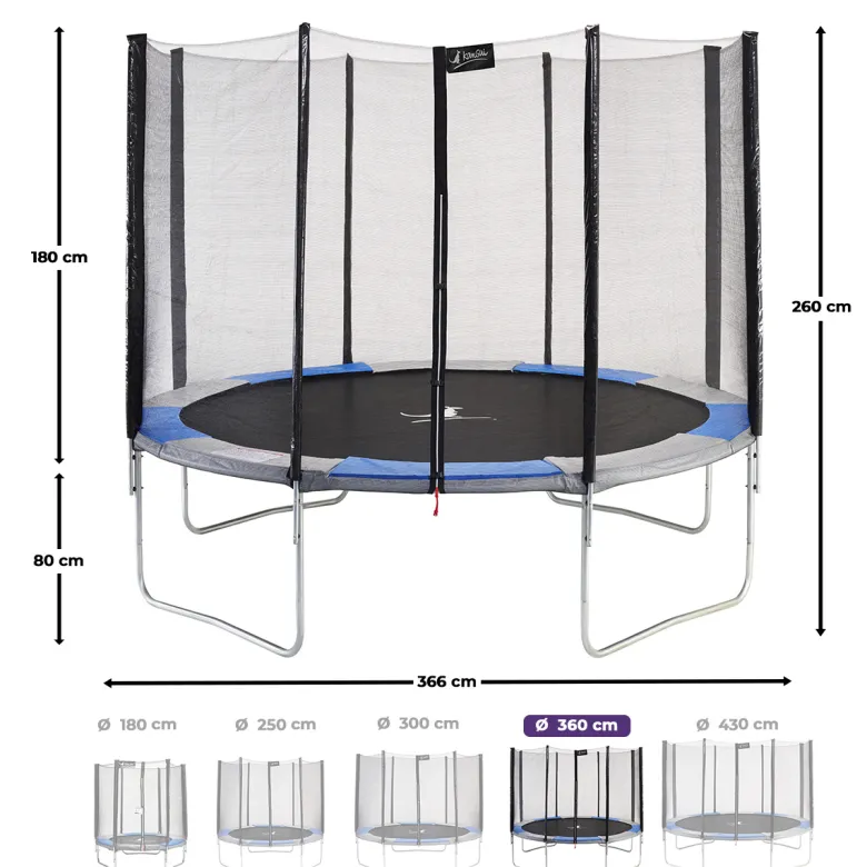 Trampoline ralli bleu-gris ø360