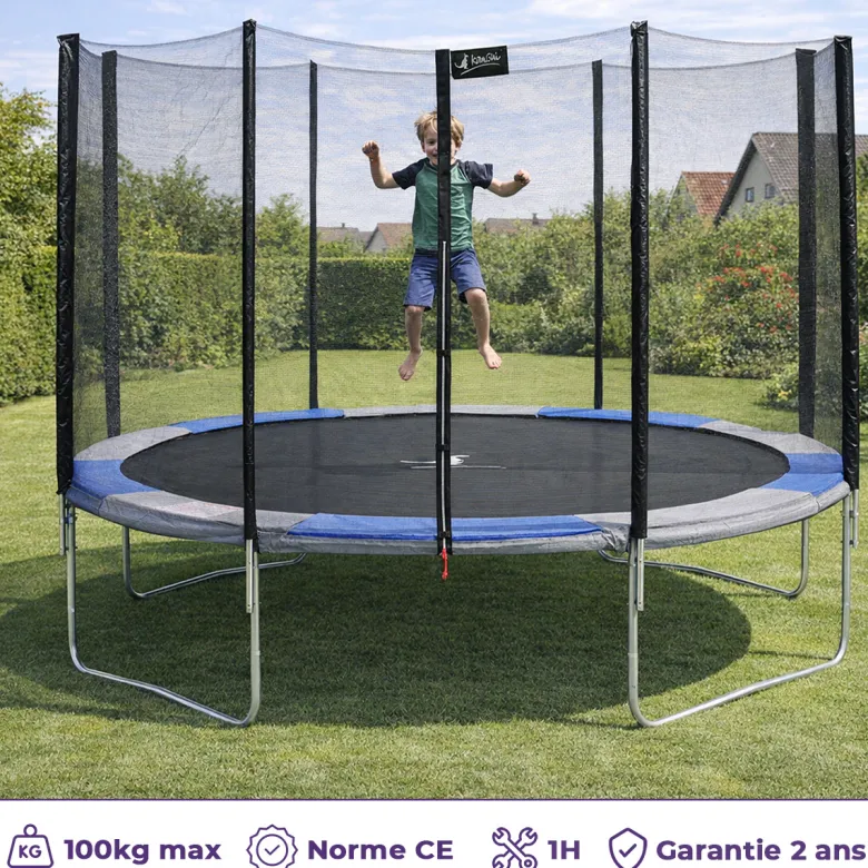 Trampoline ralli bleu-gris ø360