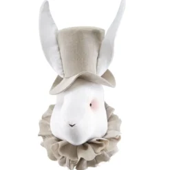 Trophée mural lapin lin chambre bébé