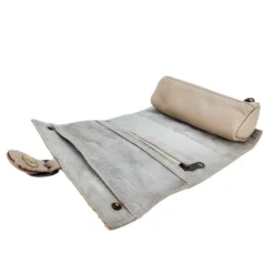 Trousse bijoux cuir emma gris
