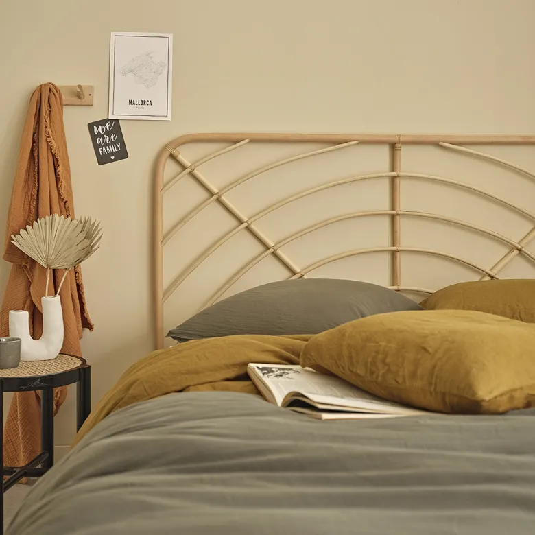 Tête de lit bohème en rotin 160 cm