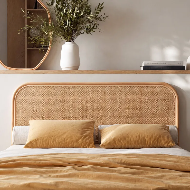 Tête de lit 140 cm en rotin naturel - grace