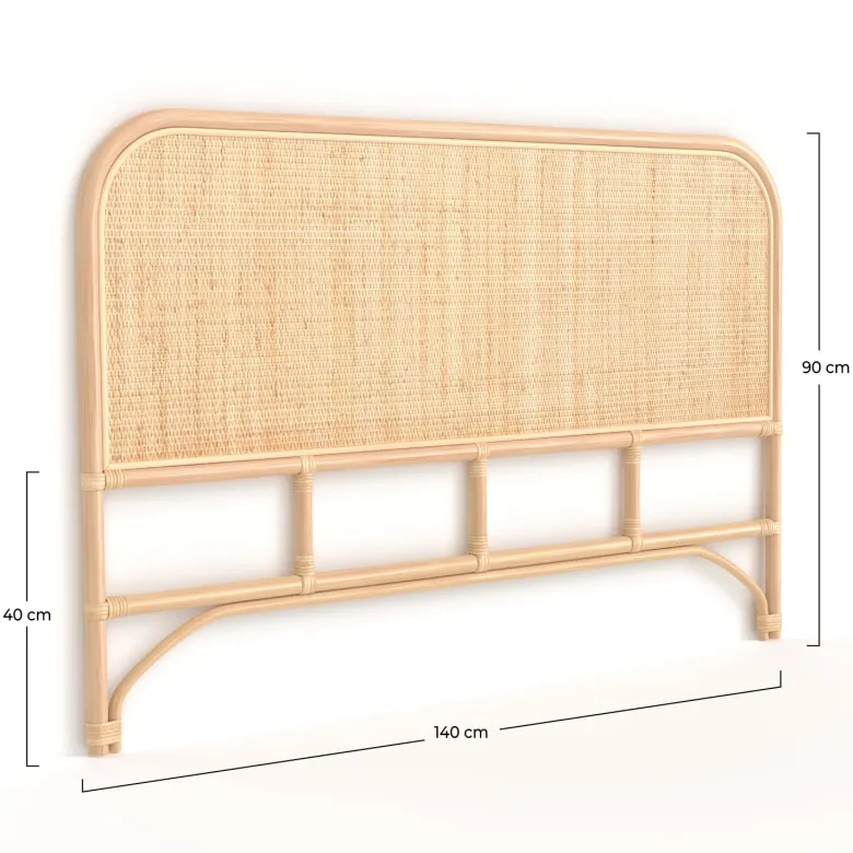 Tête de lit 140 cm en rotin naturel - grace
