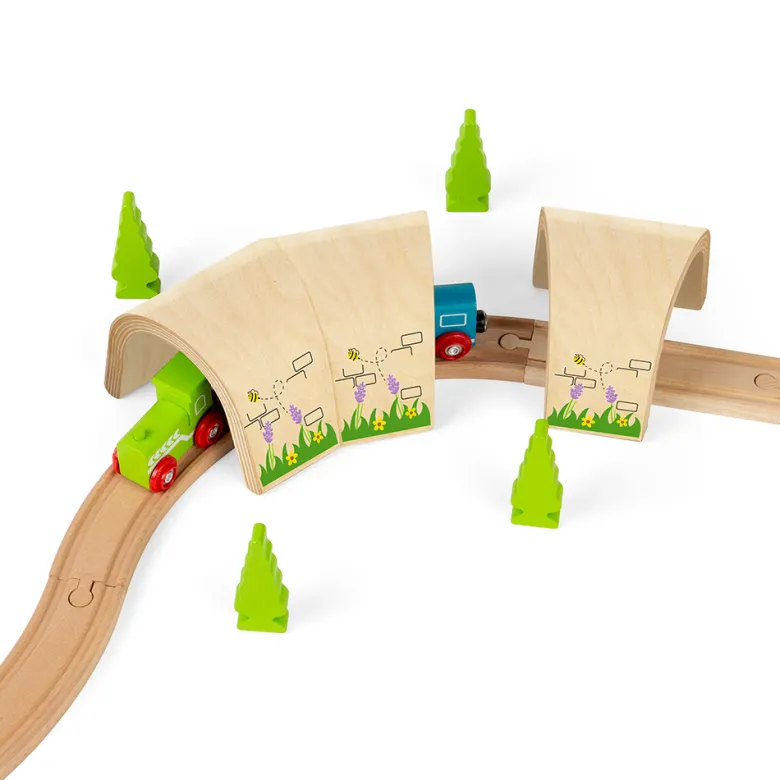 Tunnel ferroviaire incurvé