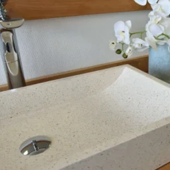 Vasque à poser en terrazzo crème, boreal