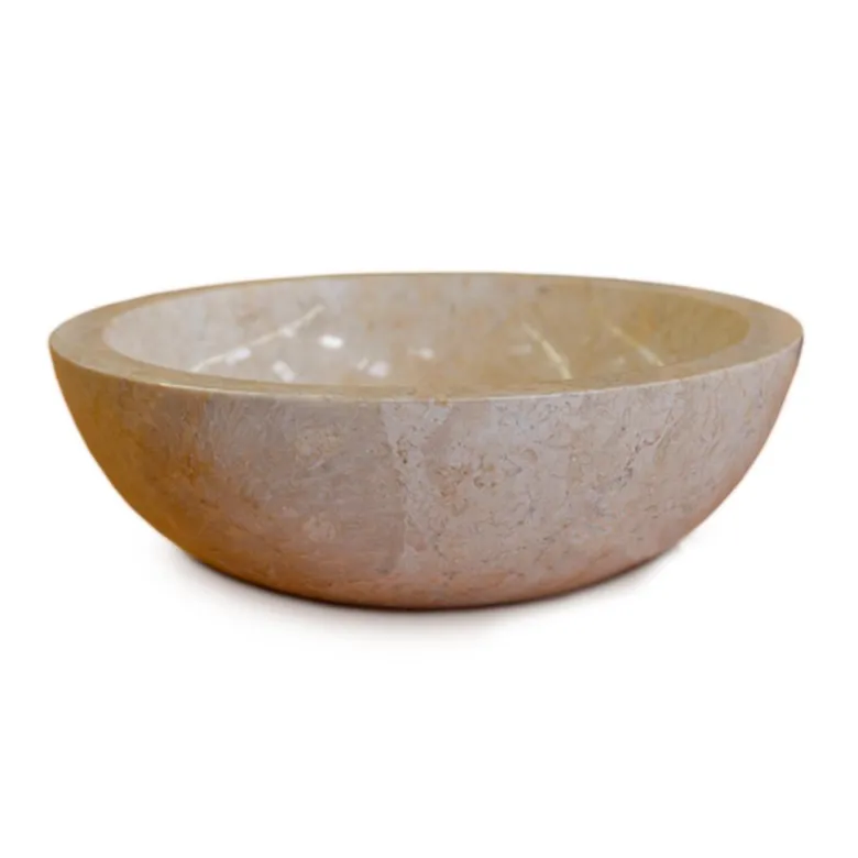 Vasque ronde en marbre crème lizéa