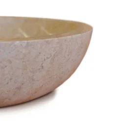 Vasque ronde en marbre crème lizéa