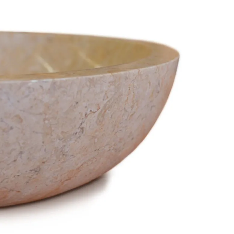 Vasque ronde en marbre crème lizéa