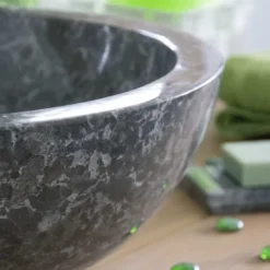 Vasque ronde en marbre gris lizéa