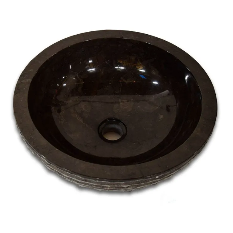 Vasque ronde en marbre noir marmo