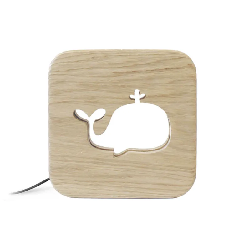 Veilleuse baleine en bois