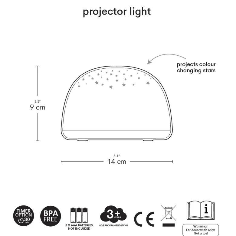 Veilleuse projecteur d'étoiles - tu