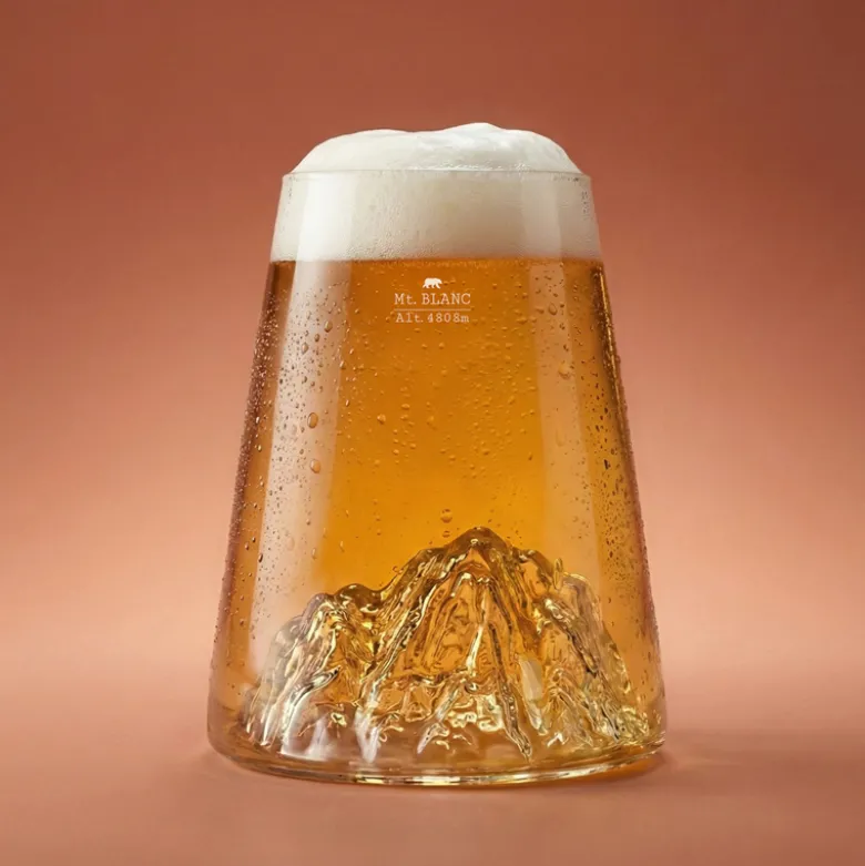 Verre design topographic mont blanc