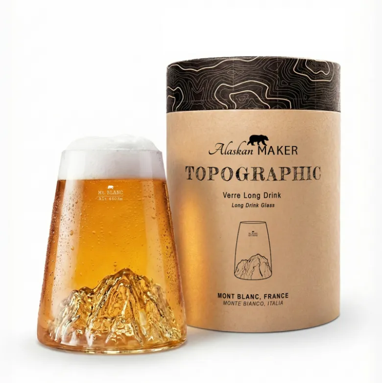 Verre design topographic mont blanc